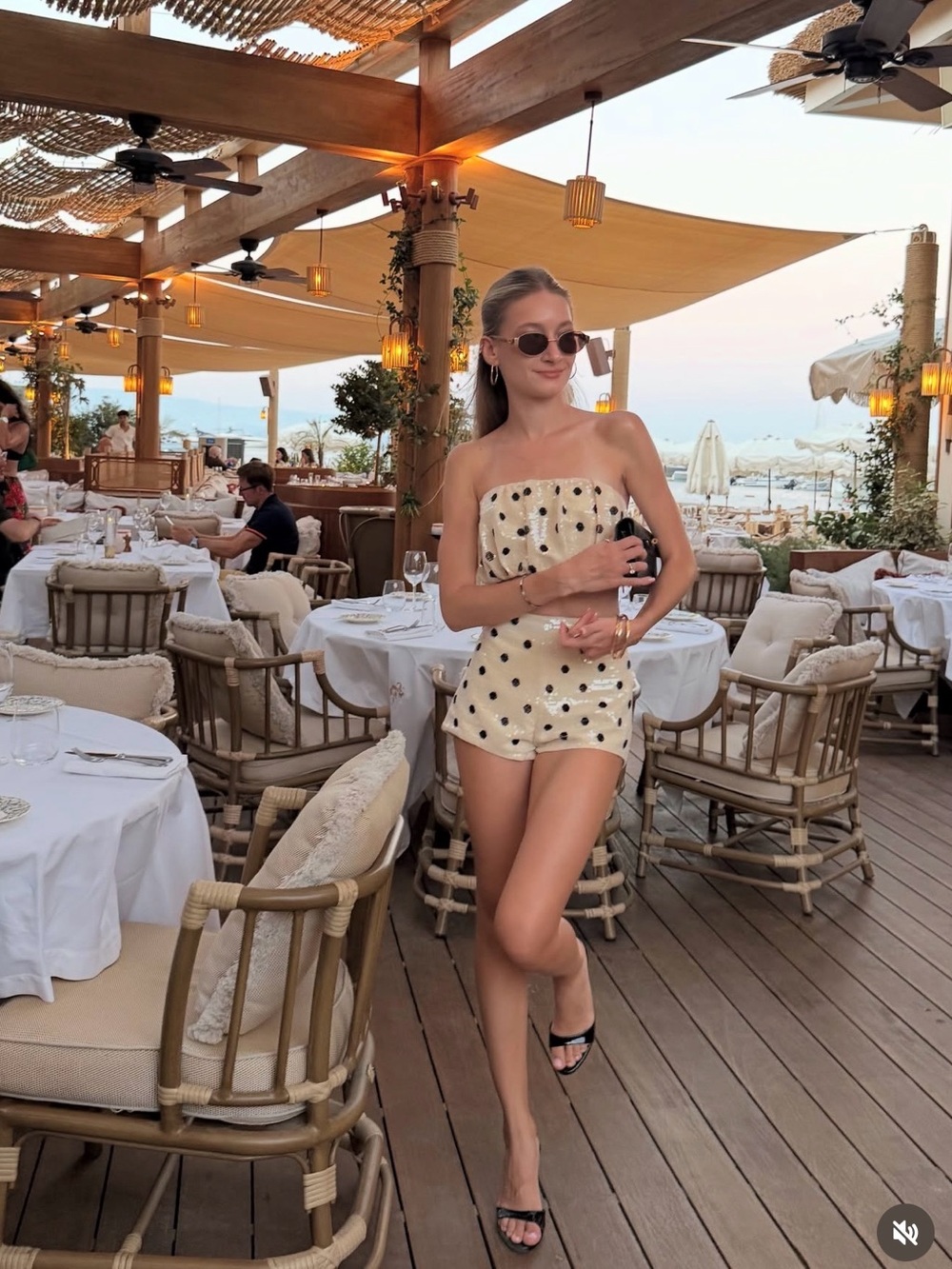 Zara Cream Sequin Polka Dot Set